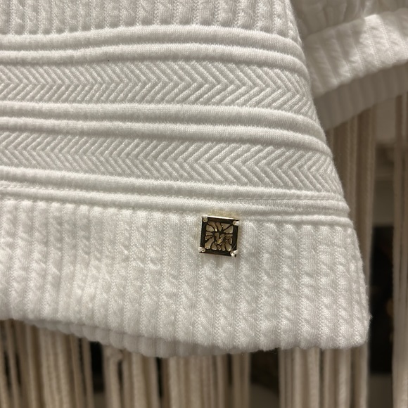 White Anne Klein patterned sweater - Picture 2 of 2